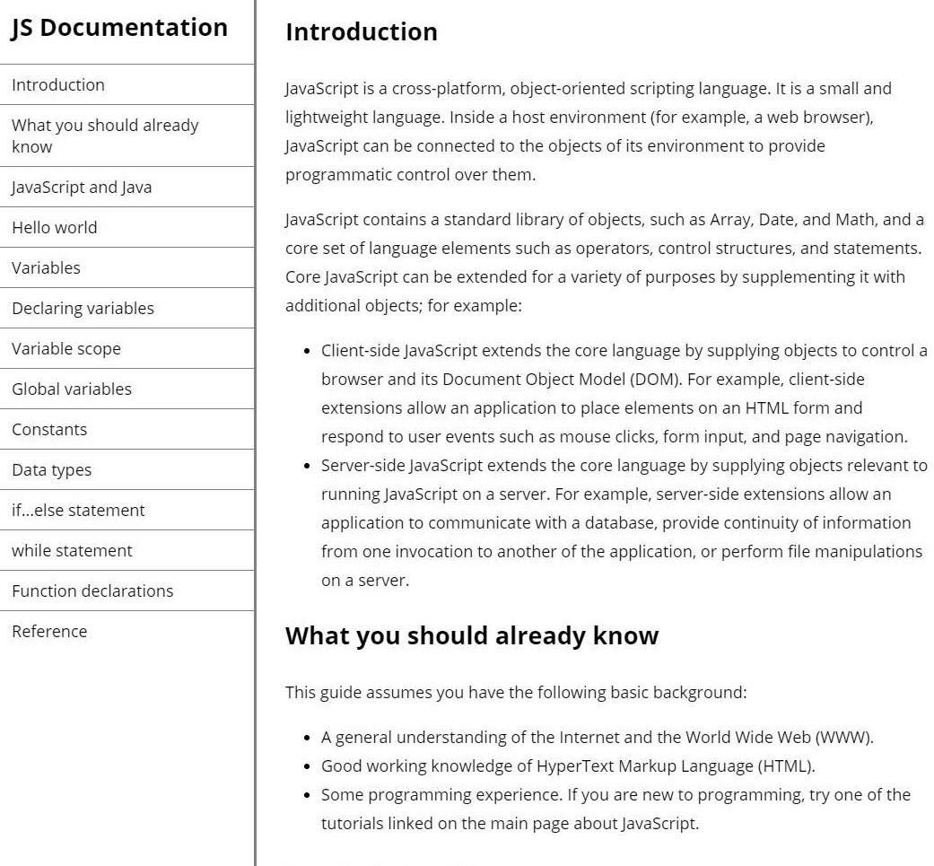 Technical Documentation Page project